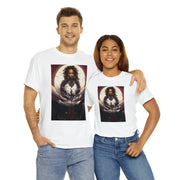 Afro Futuristic Woman and Panther Unisex Heavy Cotton Tee