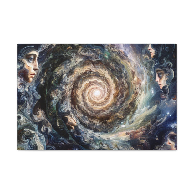 Whirlpool of Surreal Realms: Merging Portraits with Galaxies and Illusions"