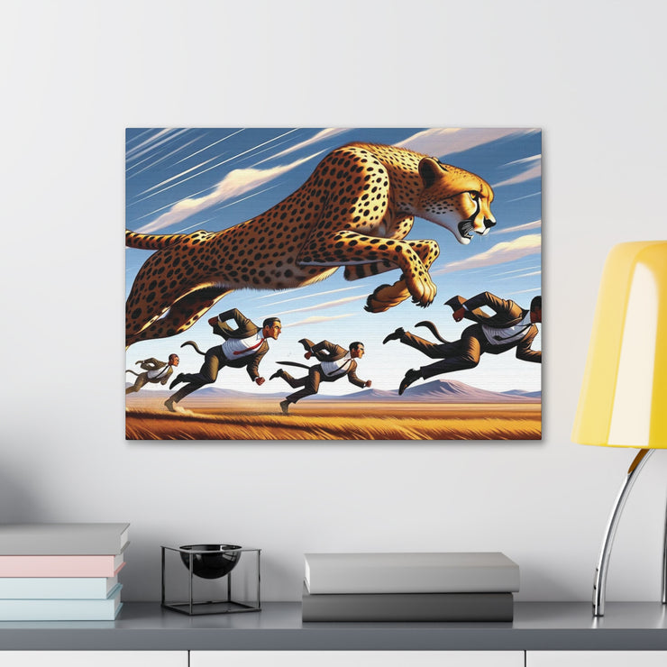 Dynamic Chase: Power & Precision - Abstract Jaguar Art Print