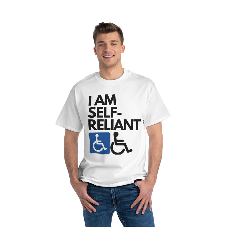 I am Self- Reliant Wheelchair Handy Capable Beefy-T®  Short-Sleeve T-Shirt