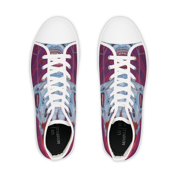 Surreal Vision: Enigmatic Eyes High-Top Sneakers"