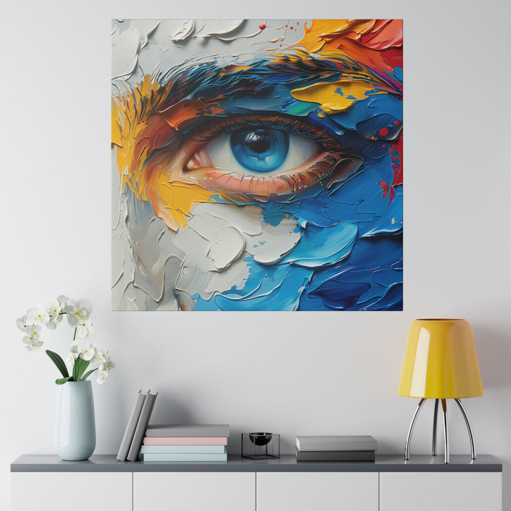 Vivid Gaze: Impasto Spectrum Eye