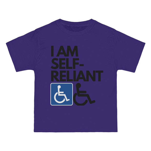 I am Self- Reliant Wheelchair Handy Capable Beefy-T®  Short-Sleeve T-Shirt