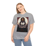 Afro Futuristic Woman and Panther Unisex Heavy Cotton Tee