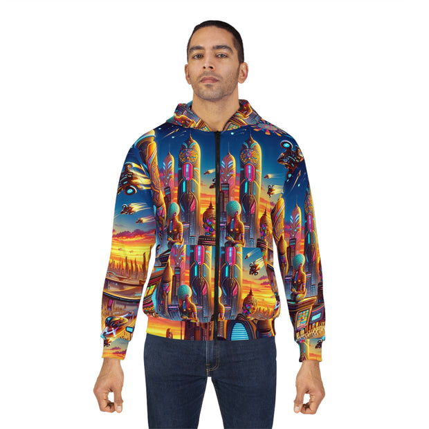 Cosmic Metropolis Zip Hoodie (AOP)