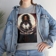 Afro Futuristic Woman and Panther Unisex Heavy Cotton Tee