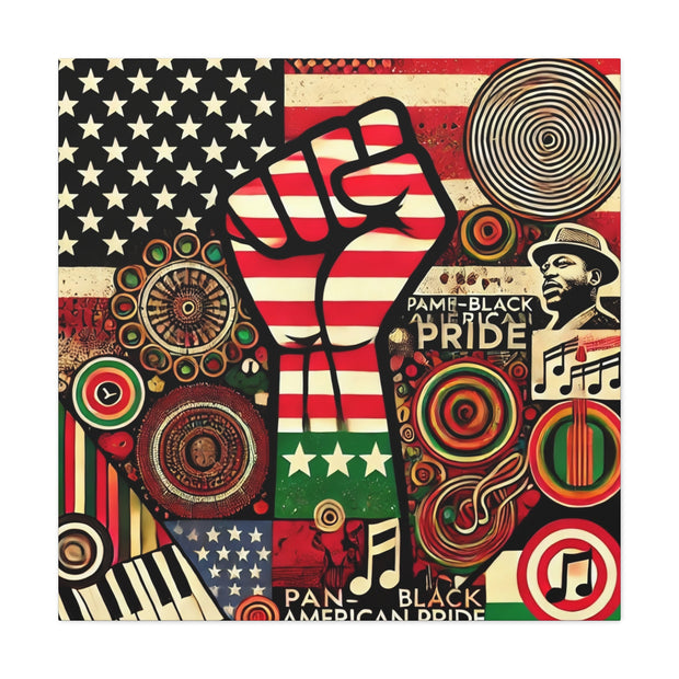 Pan-Black American Pride Canvas Wall Art – Celebrating Unity & Heritage