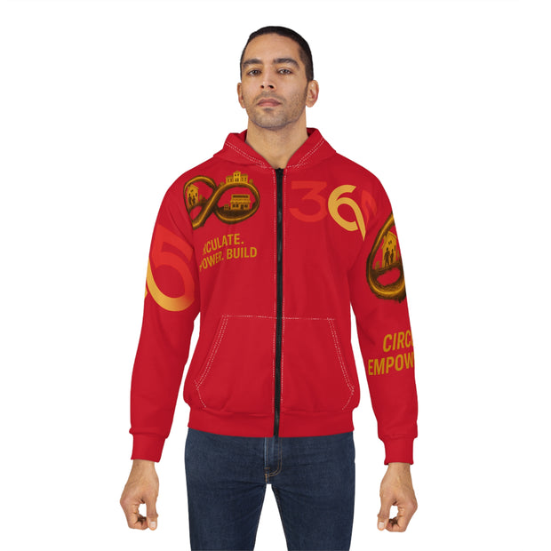 FBA Economy: 365 Strong Zip-Up Hoodie | Circulate. Empower. Build. -Red