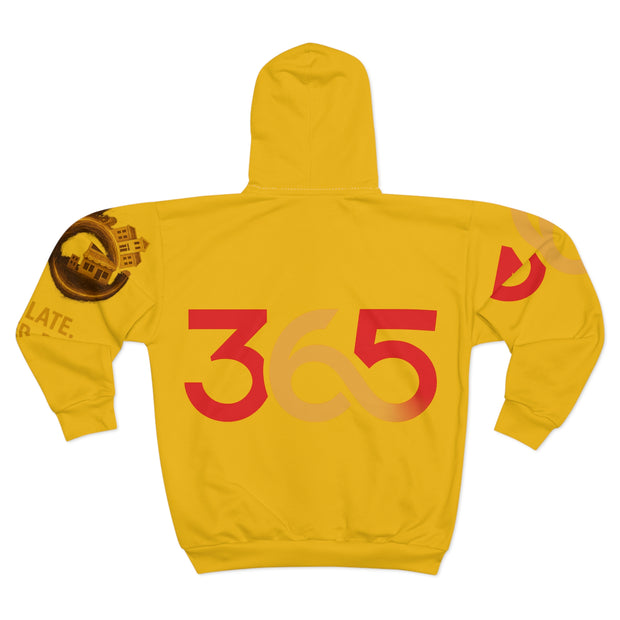 FBA Economy: 365 Strong Zip-Up Hoodie | Circulate. Empower. Build -Yellow