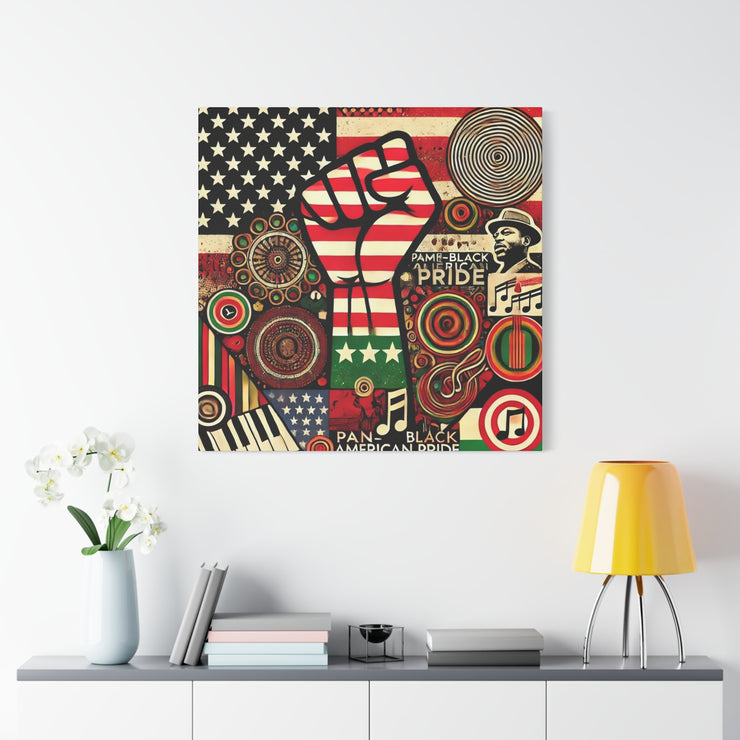 Pan-Black American Pride Canvas Wall Art – Celebrating Unity & Heritage