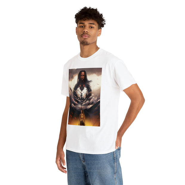 Afro Futuristic Man Unisex Heavy Cotton Tee