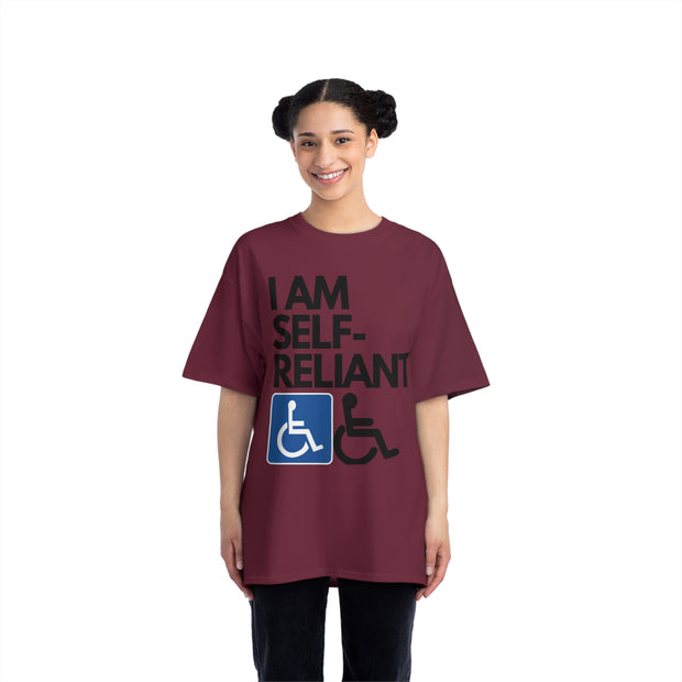 I am Self- Reliant Wheelchair Handy Capable Beefy-T®  Short-Sleeve T-Shirt