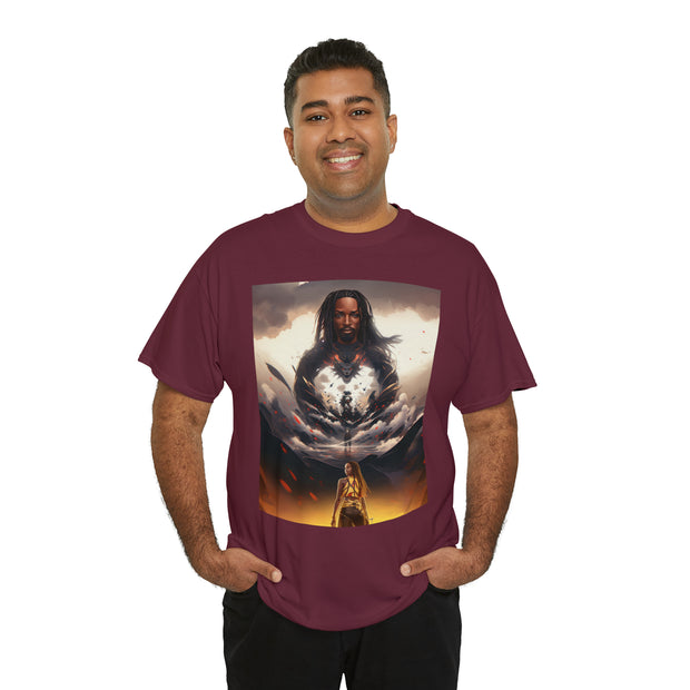 Afro Futuristic Man Unisex Heavy Cotton Tee