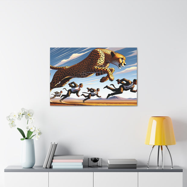 Dynamic Chase: Power & Precision - Abstract Jaguar Art Print