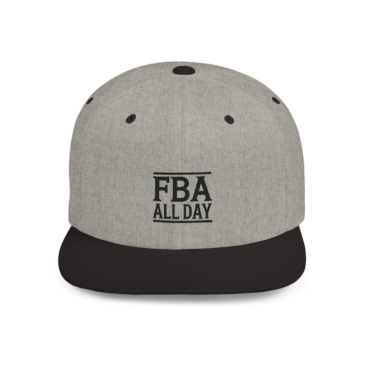 FBA All Day Flat Bill Snapback Hat – Premium Embroidered Design