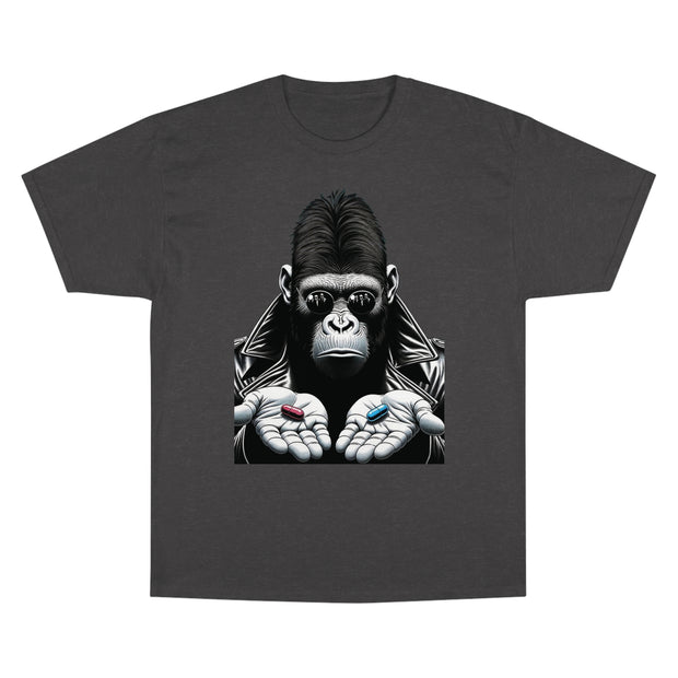 Morpheus-Inspired Ape Pill Holder High-Contrast T-Shirt