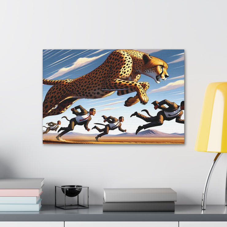 Dynamic Chase: Power & Precision - Abstract Jaguar Art Print