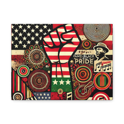 Pan-Black American Pride Canvas Wall Art – Celebrating Unity & Heritage