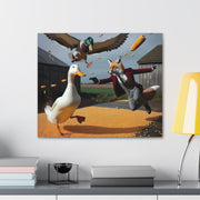 Harvest Heroics: The Dapper Fox & His Corn-Seed Quest - Whimsical Farm Art Print