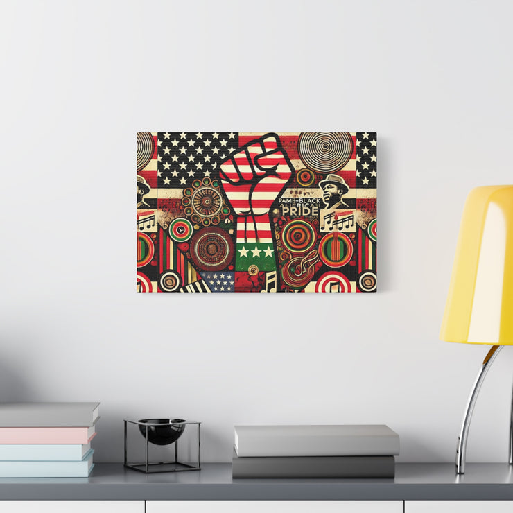 Pan-Black American Pride Canvas Wall Art – Celebrating Unity & Heritage