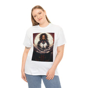 Afro Futuristic Woman and Panther Unisex Heavy Cotton Tee