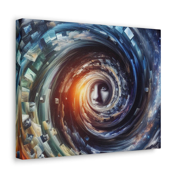 The Celestial Kaleidoscope: Journey into the Whirlpool's Surreal Realm Canvas Gallery Wraps