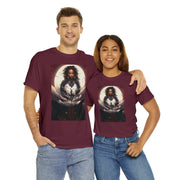 Afro Futuristic Woman and Panther Unisex Heavy Cotton Tee