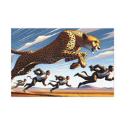 Dynamic Chase: Power & Precision - Abstract Jaguar Art Print