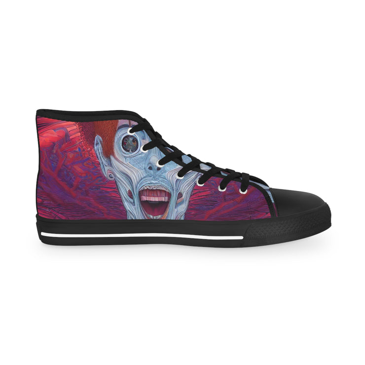 Surreal Vision: Enigmatic Eyes High-Top Sneakers"