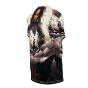 Afro Future Woman and Panther Unisex Cut & Sew Tee (AOP)