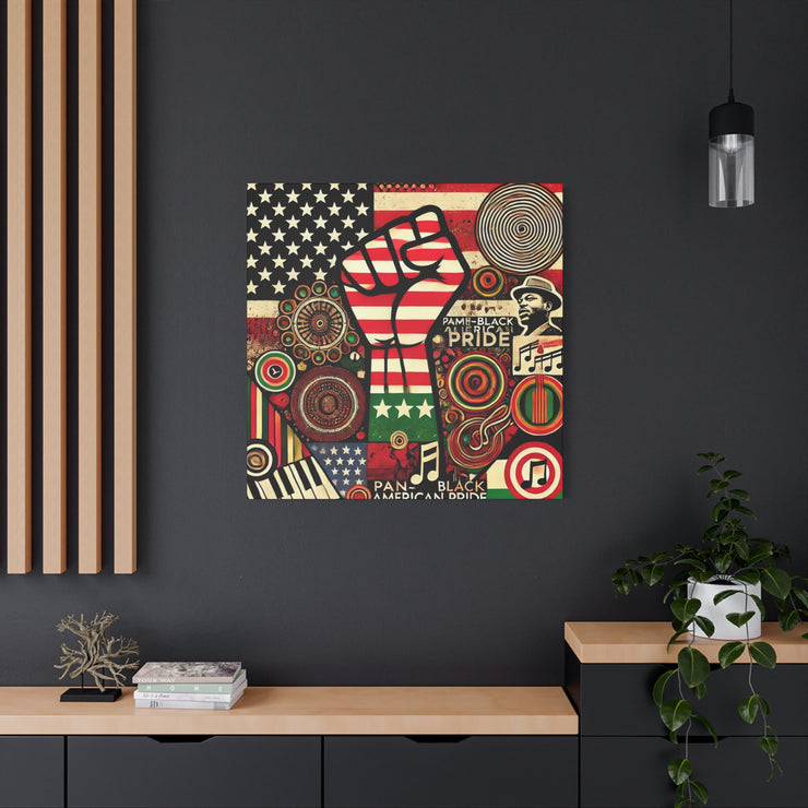 Pan-Black American Pride Canvas Wall Art – Celebrating Unity & Heritage