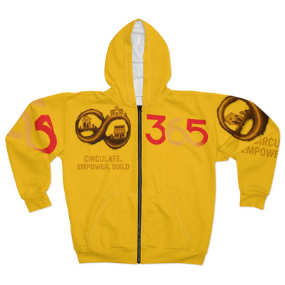 FBA Economy: 365 Strong Zip-Up Hoodie | Circulate. Empower. Build -Yellow