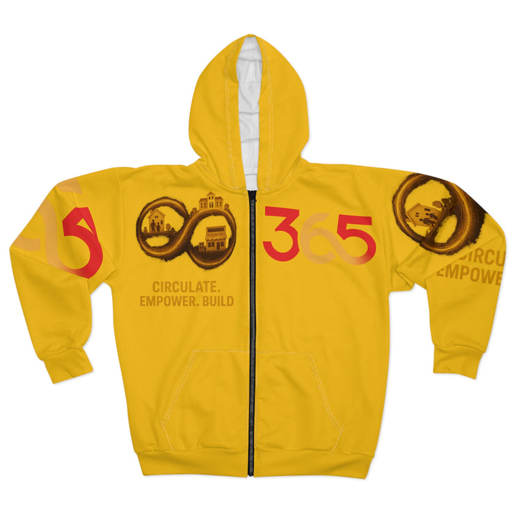 FBA Economy: 365 Strong Zip-Up Hoodie | Circulate. Empower. Build -Yellow