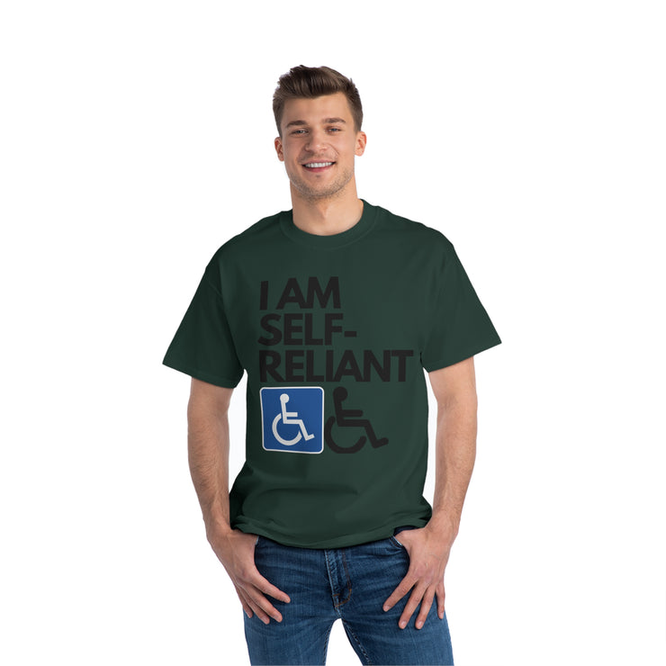 I am Self- Reliant Wheelchair Handy Capable Beefy-T®  Short-Sleeve T-Shirt