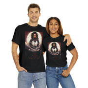 Afro Futuristic Woman and Panther Unisex Heavy Cotton Tee