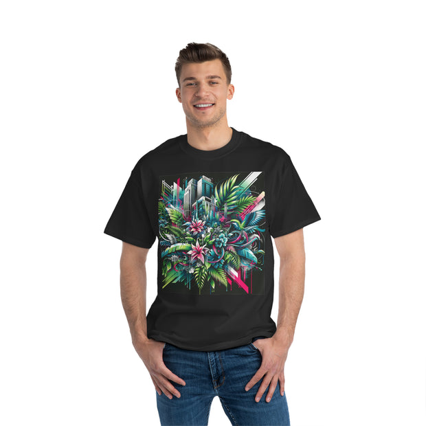 Urban Jungle Fusion: Graffiti & Nature Unisex Tee