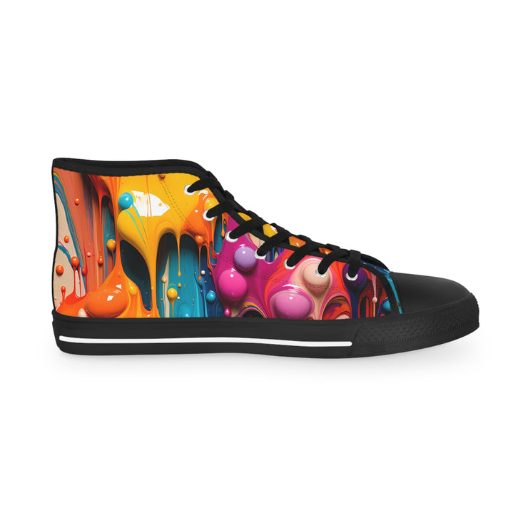 "Psychedelic Drip: High-Top Art Sneakers"