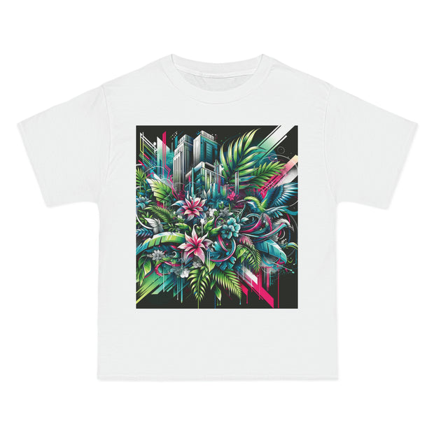 Urban Jungle Fusion: Graffiti & Nature Unisex Tee