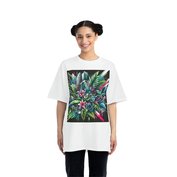 Urban Jungle Fusion: Graffiti & Nature Unisex Tee