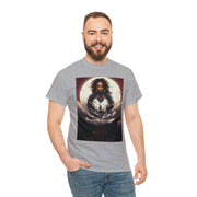 Afro Futuristic Woman and Panther Unisex Heavy Cotton Tee