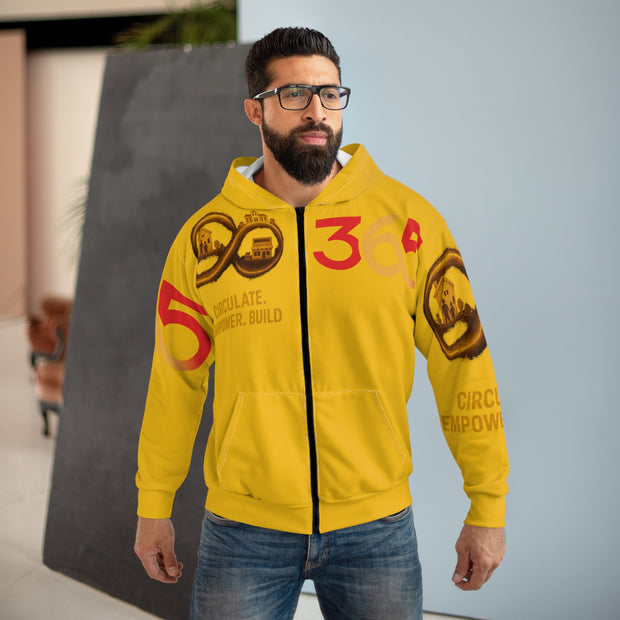 FBA Economy: 365 Strong Zip-Up Hoodie | Circulate. Empower. Build -Yellow