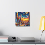 Dusk in the Afrofuturistic Metropolis - Vibrant Wall Art