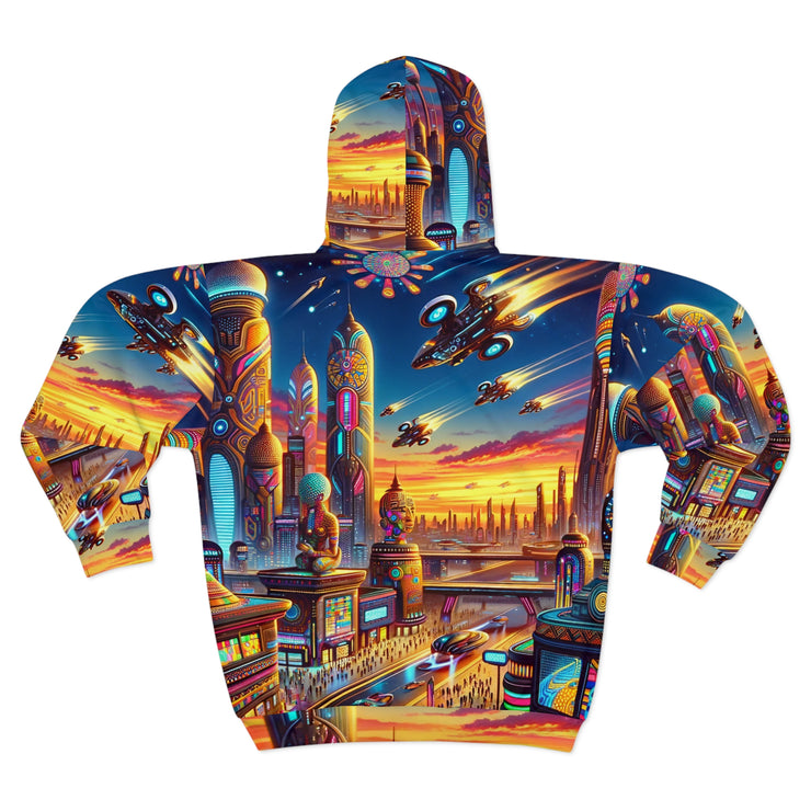 Cosmic Metropolis Zip Hoodie (AOP)