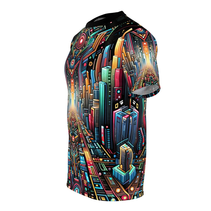 Afrofuturistuc Cybernetic Odyssey Tee Unisex Cut & Sew Tee (AOP)