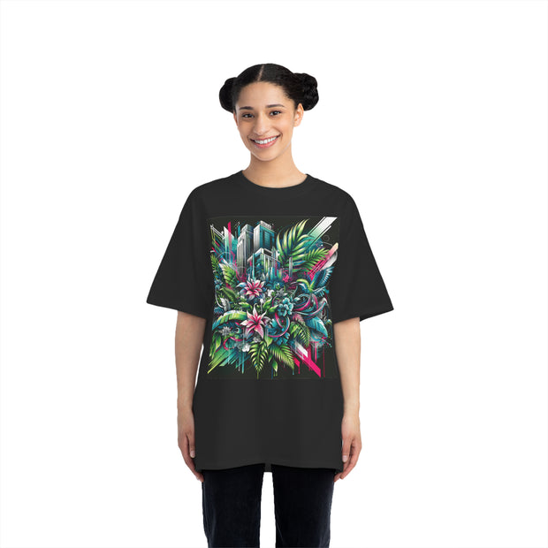 Urban Jungle Fusion: Graffiti & Nature Unisex Tee