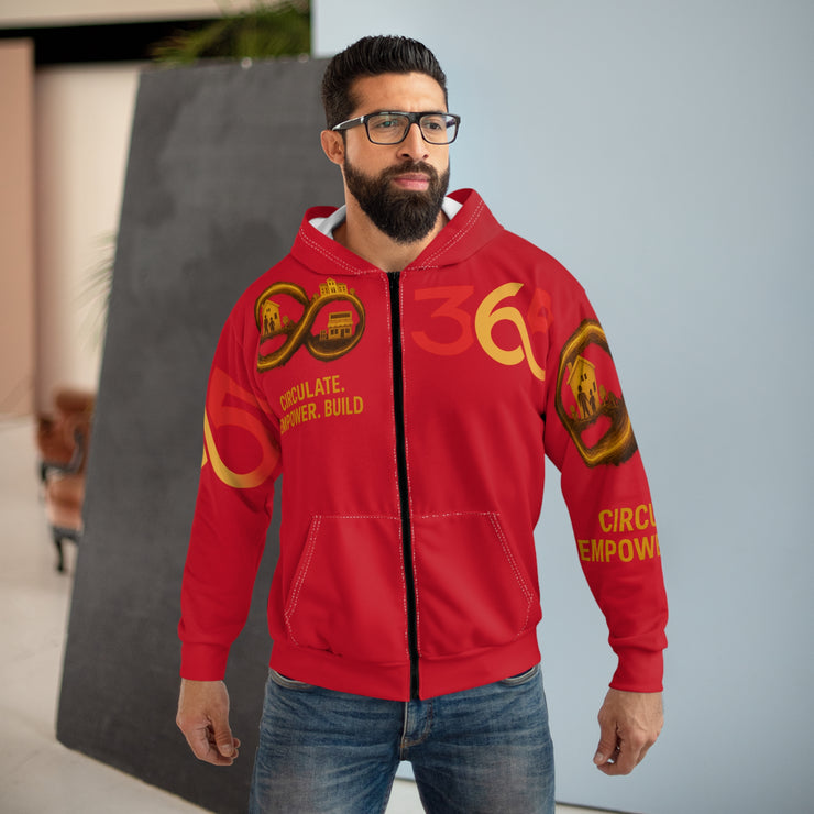 FBA Economy: 365 Strong Zip-Up Hoodie | Circulate. Empower. Build. -Red