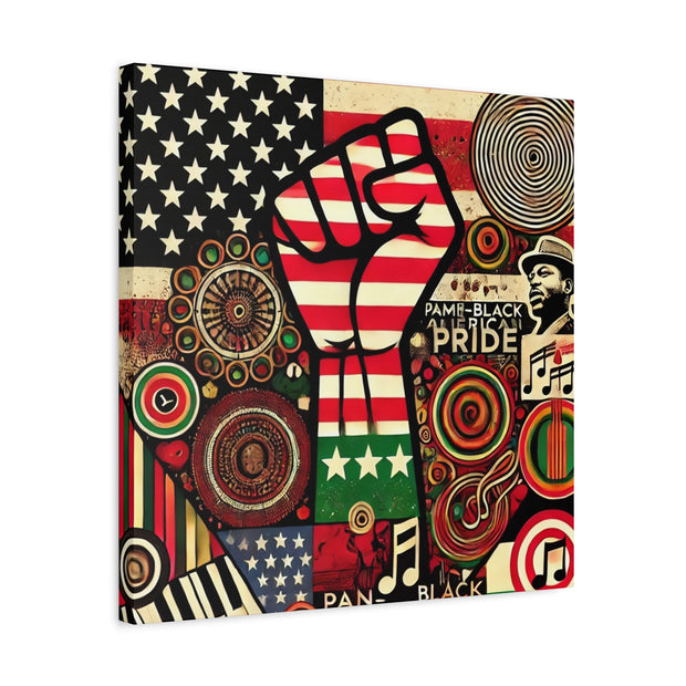 Pan-Black American Pride Canvas Wall Art – Celebrating Unity & Heritage