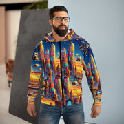 Cosmic Metropolis Zip Hoodie (AOP)