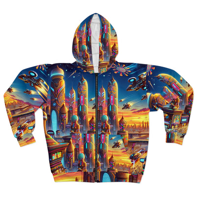 Cosmic Metropolis Zip Hoodie (AOP)