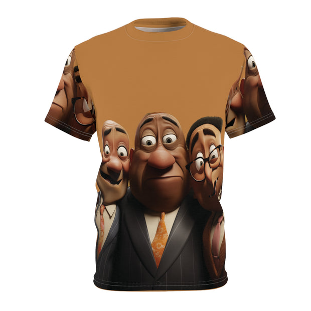 Boardroom Banter Tee: The Amiable Executives Unisex Cut & Sew Tee (AOP)